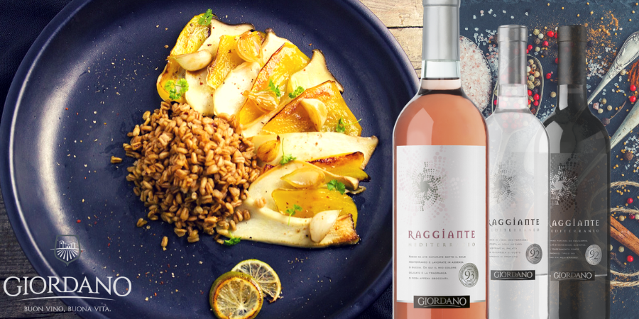 Raggiante Rosato e... Insalata Autunnale con Farro, Verdure e Pecorino Raggiante Rosato e... Insalata Autunnale con Farro, Verdure e Pecorino
