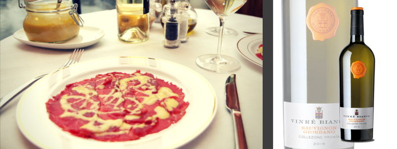 Con il Carpaccio Cipriani Giordano Vini consiglia: Sauvignon 