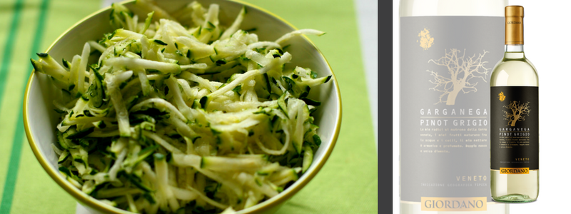 Con il Carpaccio di zucchine Giordano Vini consiglia: Garganega Pinot Grigio Veneto IGT 2016